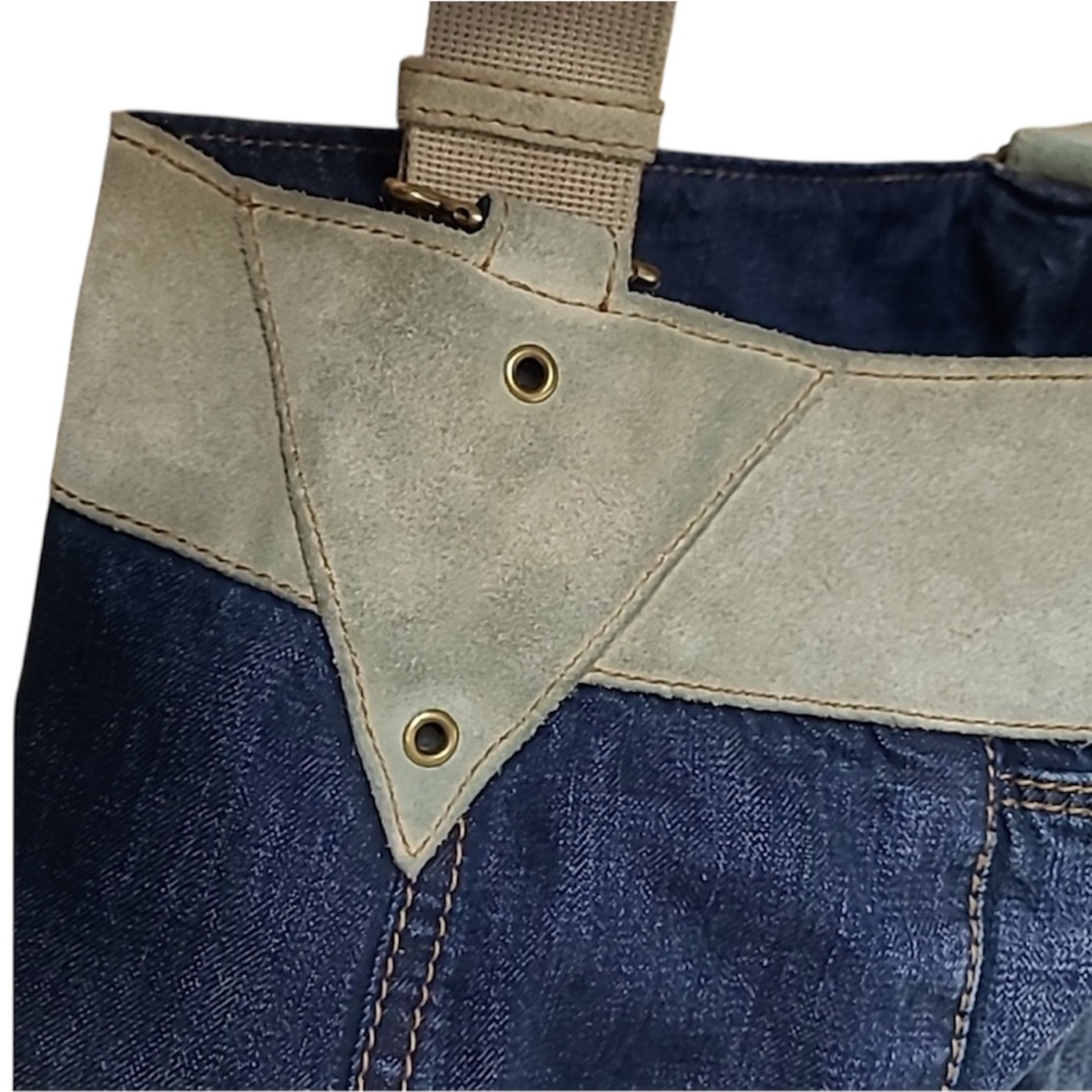Yves Saint Laurent Denim and Suede Shoulder Bag - Picture 7 of 9